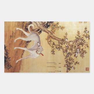 Sticker Rectangulaire Cangshuiqiu 苍 水 虬 ~ Greyhound ~Giuseppe Castiglion