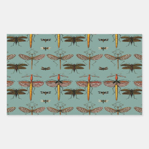 Sticker Rectangulaire Cannes, sauterelles et libellules