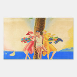 Sticker Rectangulaire Cannes vintage