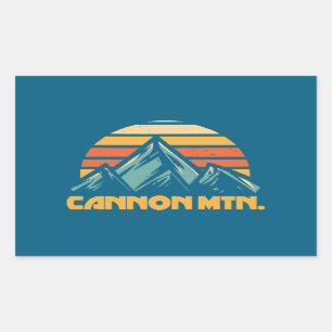 Sticker Rectangulaire Cannon Mountain New Hampshire Retro Turquoise