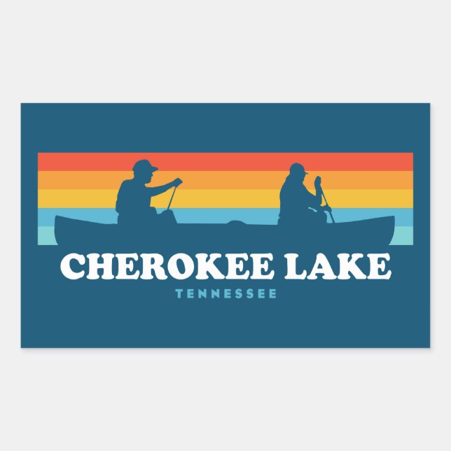 Sticker Rectangulaire Canoë Cherokee Lake Tennessee (Devant)