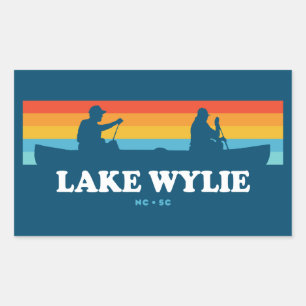 Sticker Rectangulaire Canoë du lac Wylie Caroline du Nord