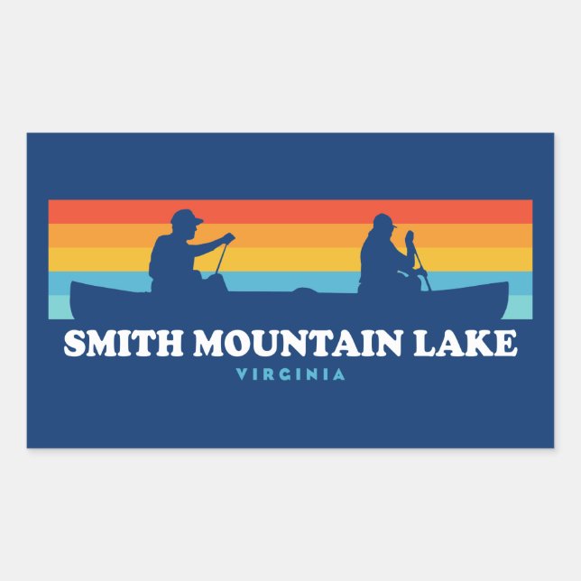 Sticker Rectangulaire Canoë Virginie du lac Smith Mountain (Devant)