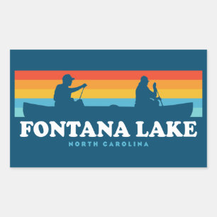 Sticker Rectangulaire Canot de Fontana Lake Caroline du Nord
