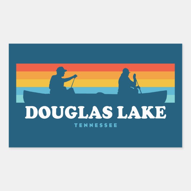 Sticker Rectangulaire Canot Douglas Lake Tennessee (Devant)