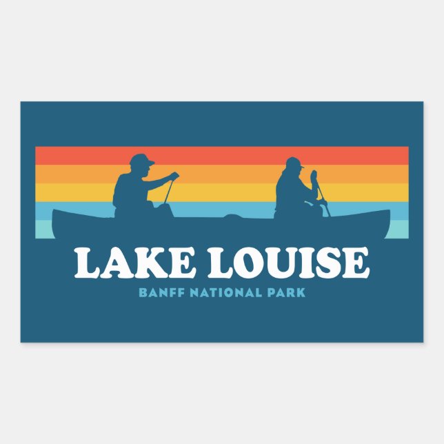 Sticker Rectangulaire Canot du parc national Lake Louise Banff (Devant)