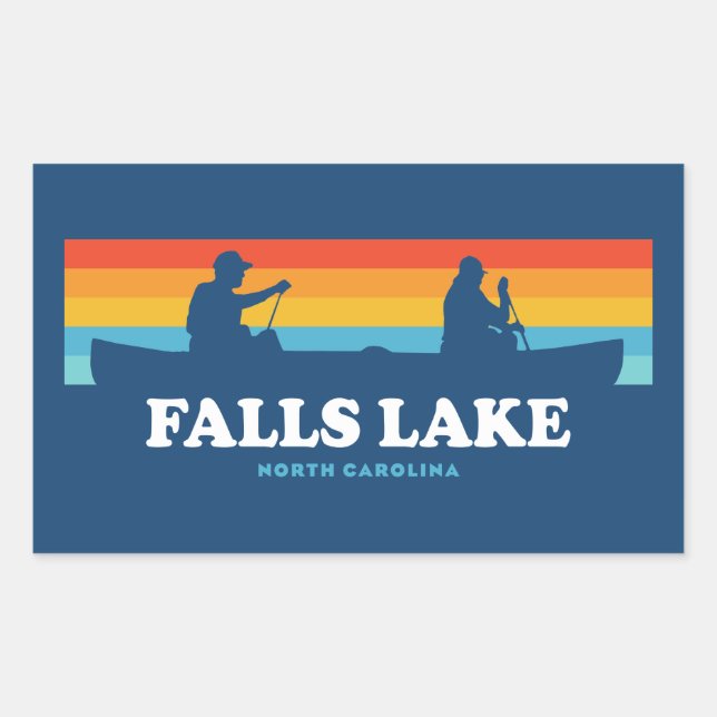Sticker Rectangulaire Canot Falls Lake North Carolina (Devant)