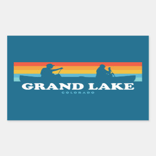 Sticker Rectangulaire Canot Grand Lake Colorado
