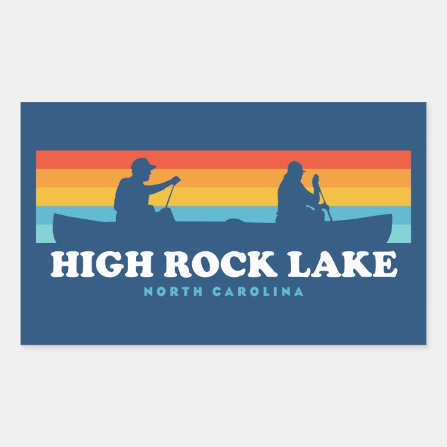 Sticker Rectangulaire Canot High Rock Lake North Carolina (Devant)