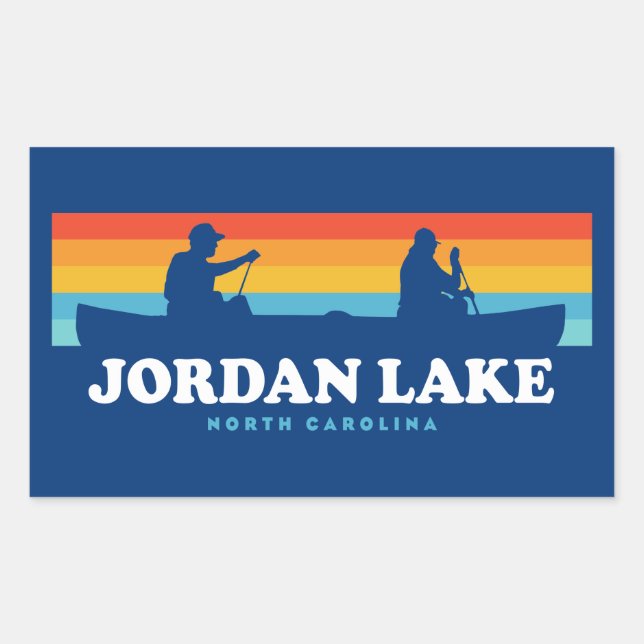 Sticker Rectangulaire Canot Jordan Lake North Carolina (Devant)