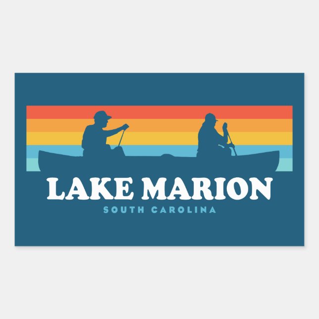 Sticker Rectangulaire Canot Lake Marion Caroline du Sud (Devant)