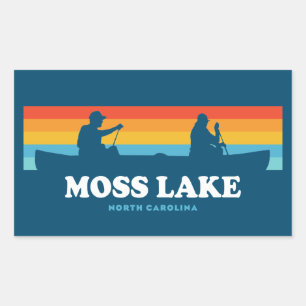 Sticker Rectangulaire Canot Moss Lake Caroline du Nord