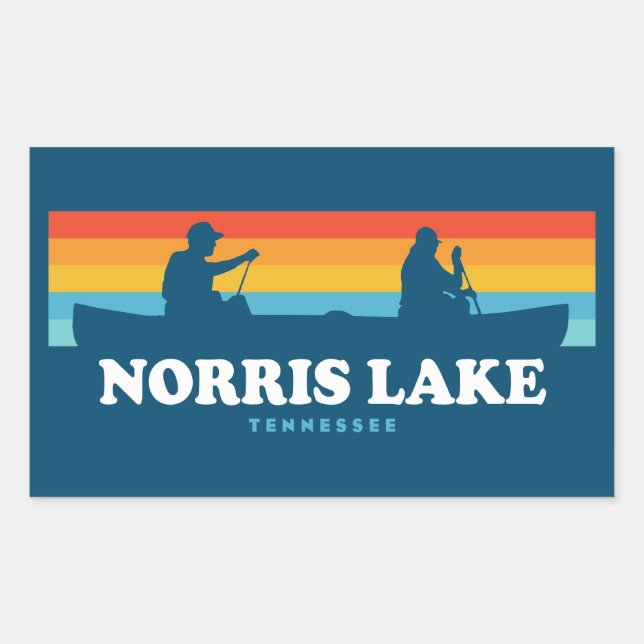 Sticker Rectangulaire Canot Norris Lake Tennessee (Devant)