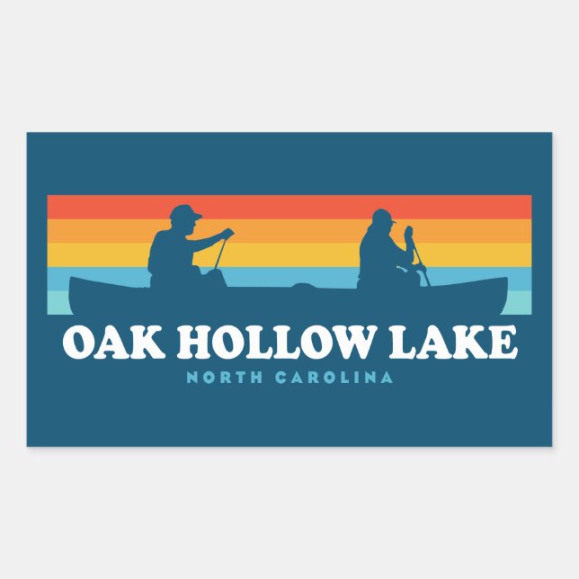 Sticker Rectangulaire Canot Oak Hollow Lake Caroline du Nord (Devant)
