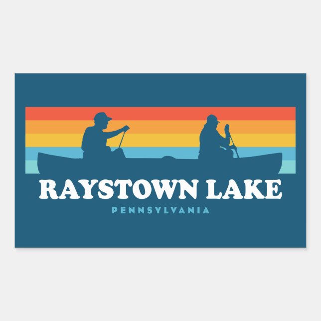 Sticker Rectangulaire Canot Raystown Lake Pennsylvania (Devant)