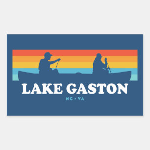 Sticker Rectangulaire Canot Virginie du lac Gaston Caroline du Nord