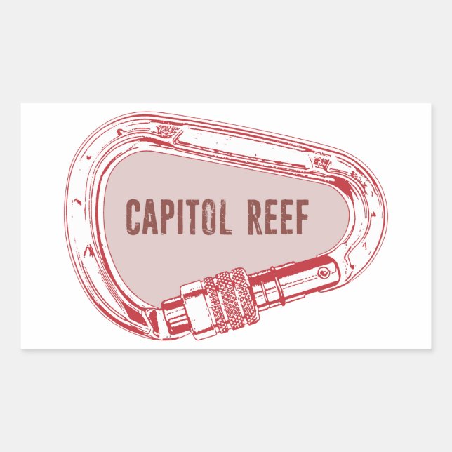 Sticker Rectangulaire Capitol Reef Escalade Carabiner (Devant)