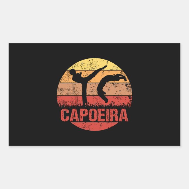 Sticker Rectangulaire Capoeira martial art Sunset Silhouette (Devant)