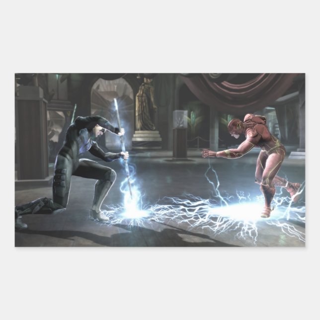 Sticker Rectangulaire Capture d'écran : Nightwing vs Flash (Devant)