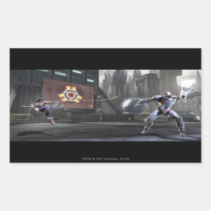 Sticker Rectangulaire Capture d'écran : Wonder Woman vs Cyborg 2