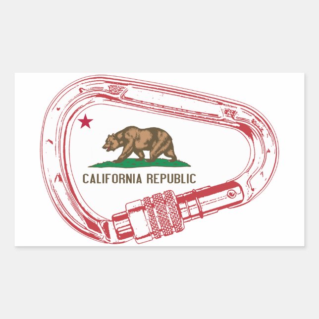 Sticker Rectangulaire Carabiner d'Escalade californienne (Devant)