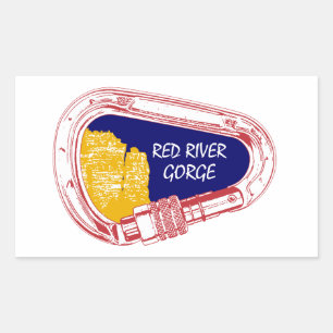 Sticker Rectangulaire Carabiner Escalade de la Gorge de la rivière Rouge