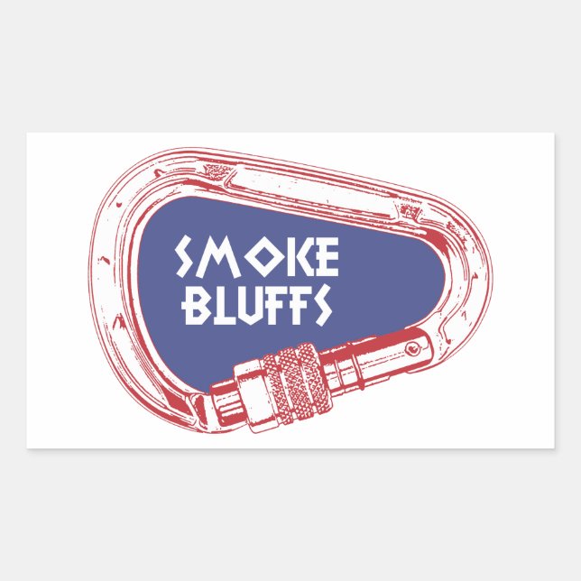 Sticker Rectangulaire Carabiner Escalade Smoke Bluffs (Devant)