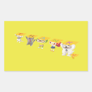 Sticker Rectangulaire Caractères Merci