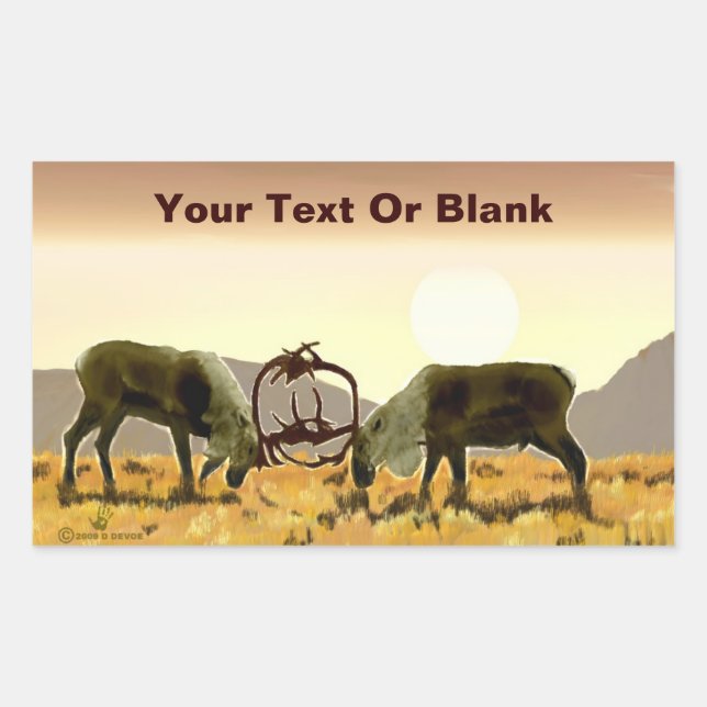 Sticker Rectangulaire Caribou Duel (Devant)