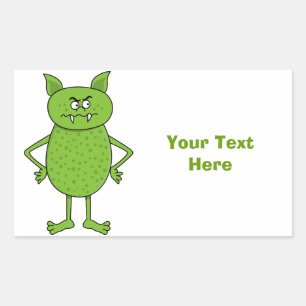 Sticker Rectangulaire Caricature de gobelin vert mignon