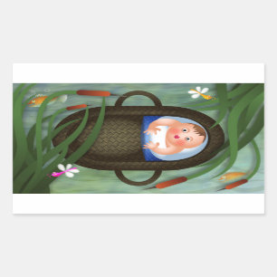 Sticker Rectangulaire Caricature de la Pâque Moses bébé
