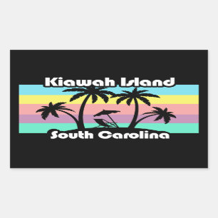 Sticker Rectangulaire Caroline du Sud de l'île Kiawah