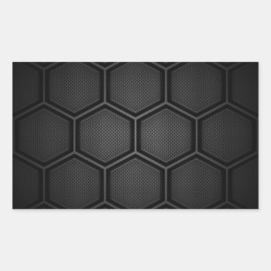 Sticker Rectangulaire Carreaux hexadécimaux en fibre de carbone