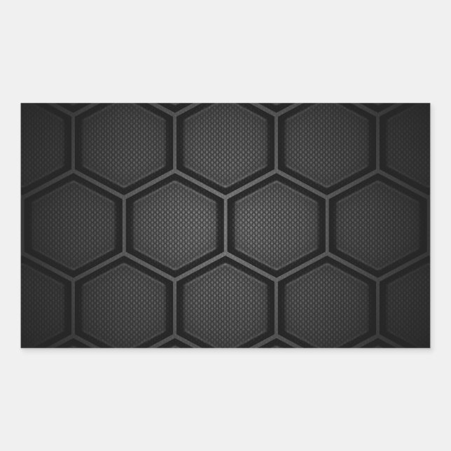 Sticker Rectangulaire Carreaux hexadécimaux en fibre de carbone (Devant)