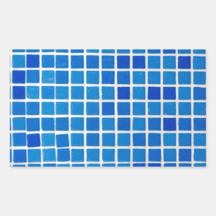 Sticker Rectangulaire Carrelage bleu mosaïque