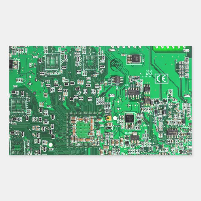 Sticker Rectangulaire Carte circuit imprimé circuit vert PCB (Devant)