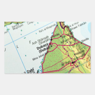 Sticker Rectangulaire Carte de Dubaï