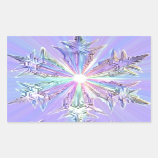 Sticker Rectangulaire Carte de Noël Star Glitt