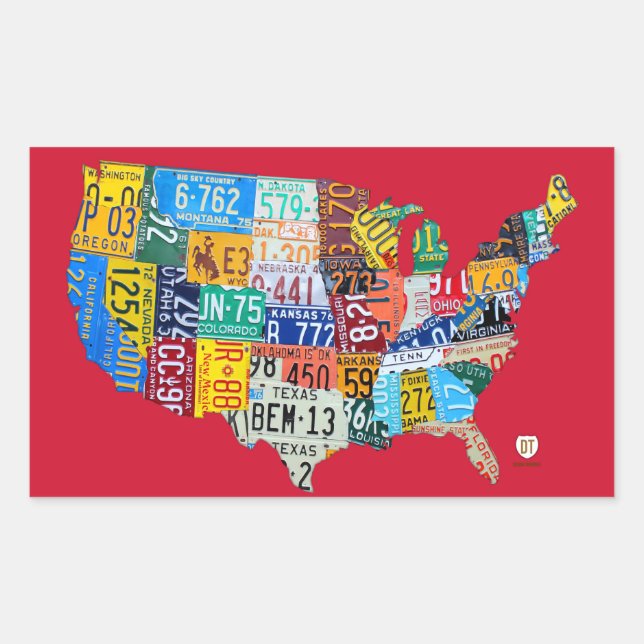 Sticker Rectangulaire Carte de plaque de licence de l'autocollant USA su (Devant)