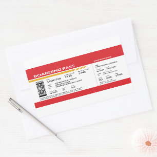 Sticker Rectangulaire Carte d'embarquement - Rouge