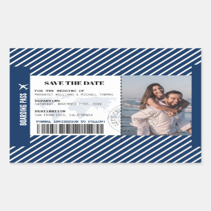 Sticker Rectangulaire Carte du monde de billet de date de sauvegarde de 