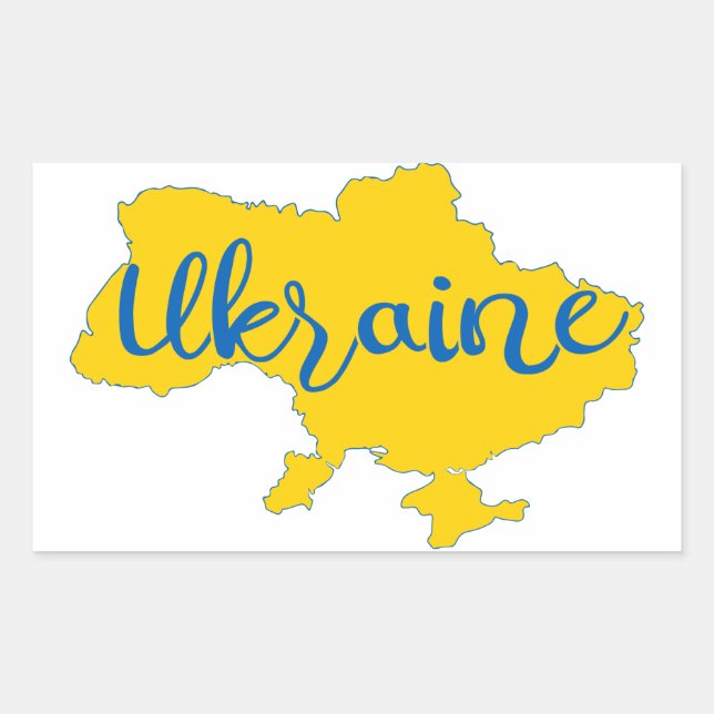 Sticker Rectangulaire Carte et lettres ukrainiennes (Devant)