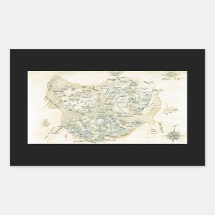 Sticker Rectangulaire Carte étiquetée de Trino