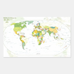 Sticker Rectangulaire Carte mondiale Globe Pays Atlas