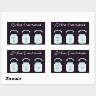 Sticker Rectangulaire Carte postale de mesure de la recette des conversi