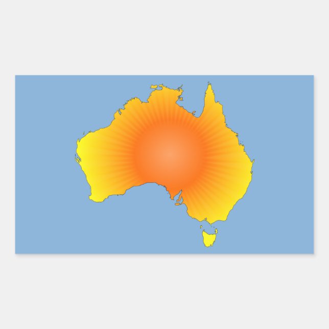 Sticker Rectangulaire Carte Sunny Australie (Devant)