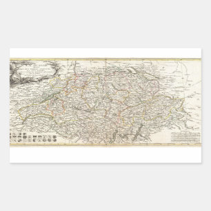 Sticker Rectangulaire Carte vintage de la Suisse (1771)
