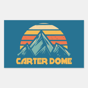 Sticker Rectangulaire Carter Dome New Hampshire Retro Turquoise