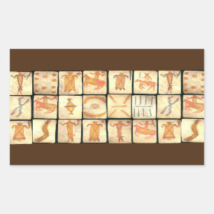 Sticker Rectangulaire "Cartes de lecture Apache Vintages"