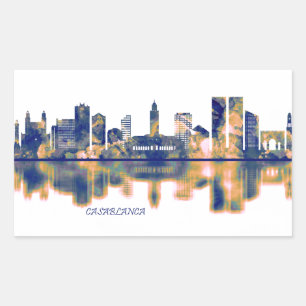 Sticker Rectangulaire Casablanca Skyline